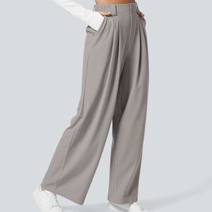 Elegant Gray Women's Wide-Leg Pants